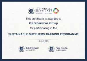 Zertifikat UN Global Compact Sustainable Suppliers Training Programme für die GRG Juli 2025