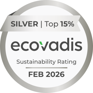 EcoVadis Silber Nachhaltigkeitsrating – Top 15 % Auszeichnung, Februar 2026